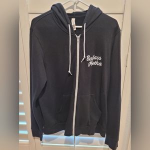 Unisex Large Bad motha zip hoodie black